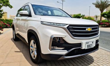 Chevolet Captiva white color for rent in Dubai