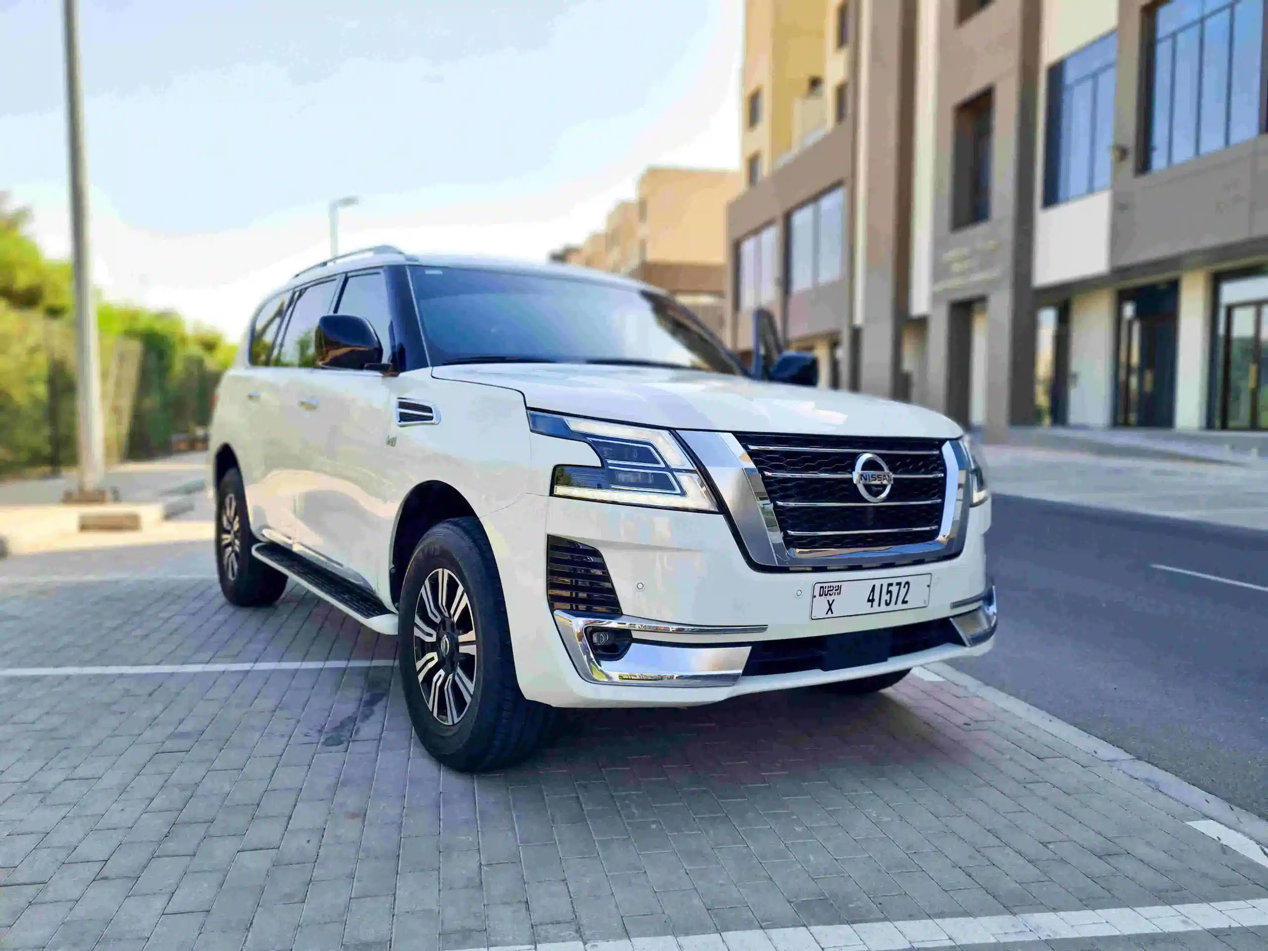 Nissan Patrol white color for rent in Dubai