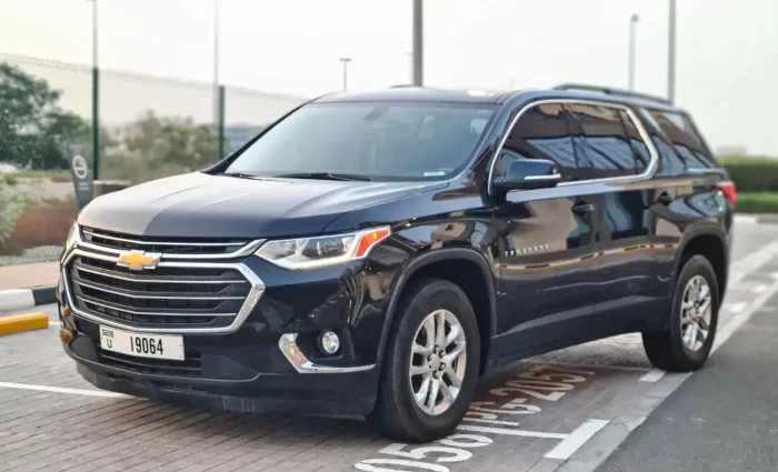 Chevrolet Traverse black color for rent in Dubai