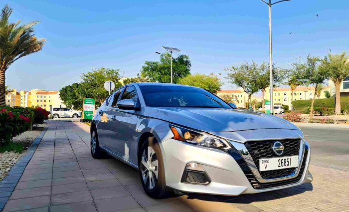 Nissan Altima silver color for rent in Dubai
