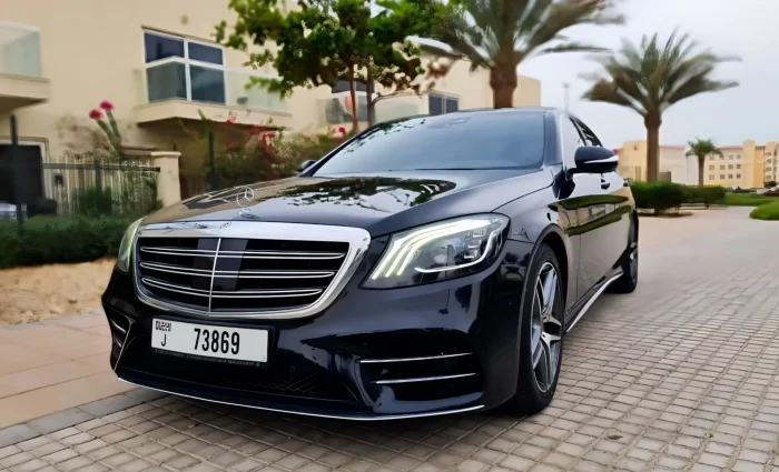 Mercedes Benz S450 black color for rent in Dubai