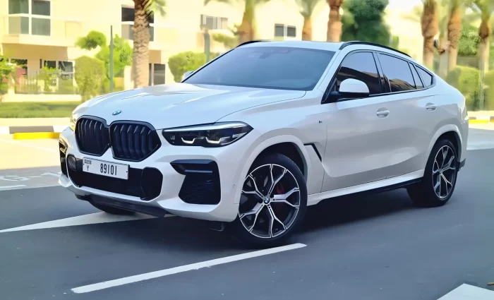 BMW X6 2023 white color for rent in Dubai